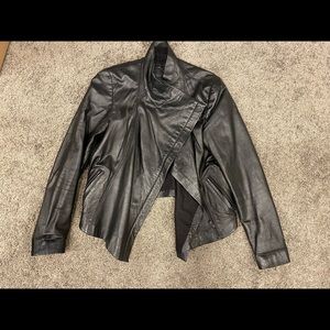 Leather waterfall style jacket